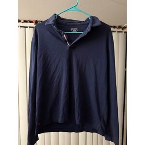 UNTUCKit Men's Medium  long-sleeve performance polo shirt navy blue